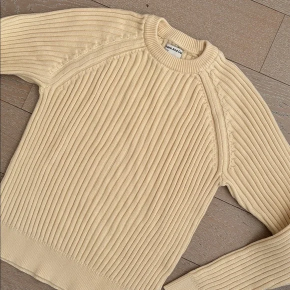 Yellow Frank & Oak Ribbed Pullover Sweater - Picture 2 of 5